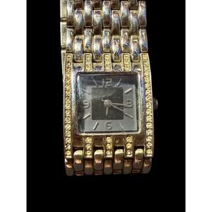 Allude Women's Gold Tone Crystal Accent Square Dial Quartz Bracelet Watch